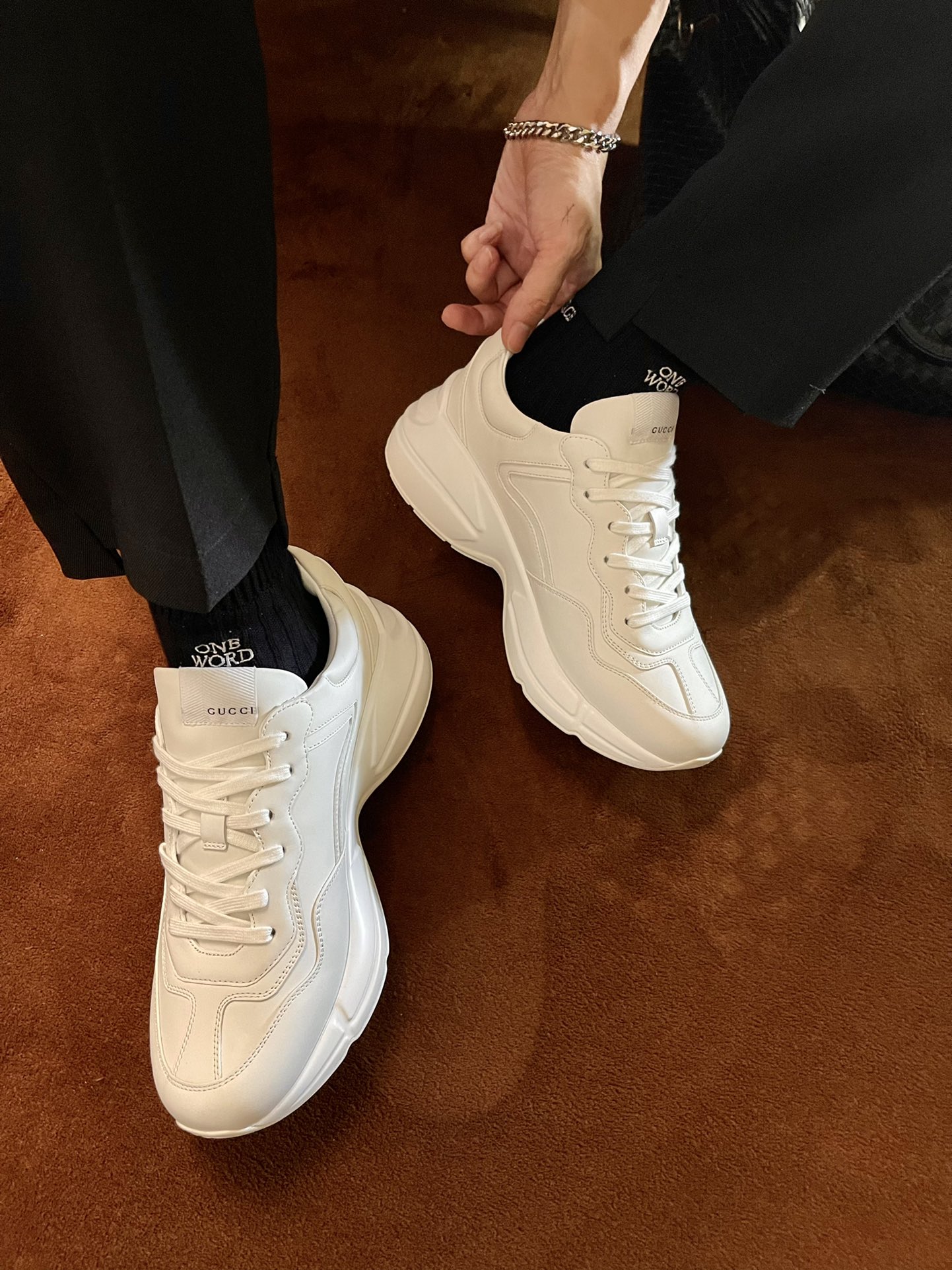 NO:272198,Gucci Rhyton sneakers. Dad shoes size; 35~45 raw leather material cowhide 