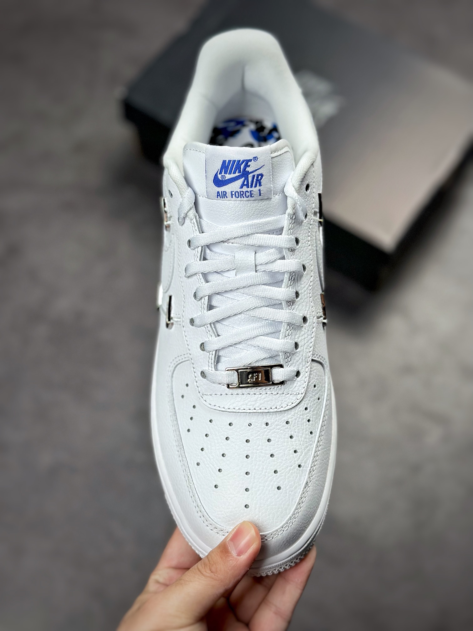 Nike Air Force 1 Low 07 four small hook white and blue CT1990-100