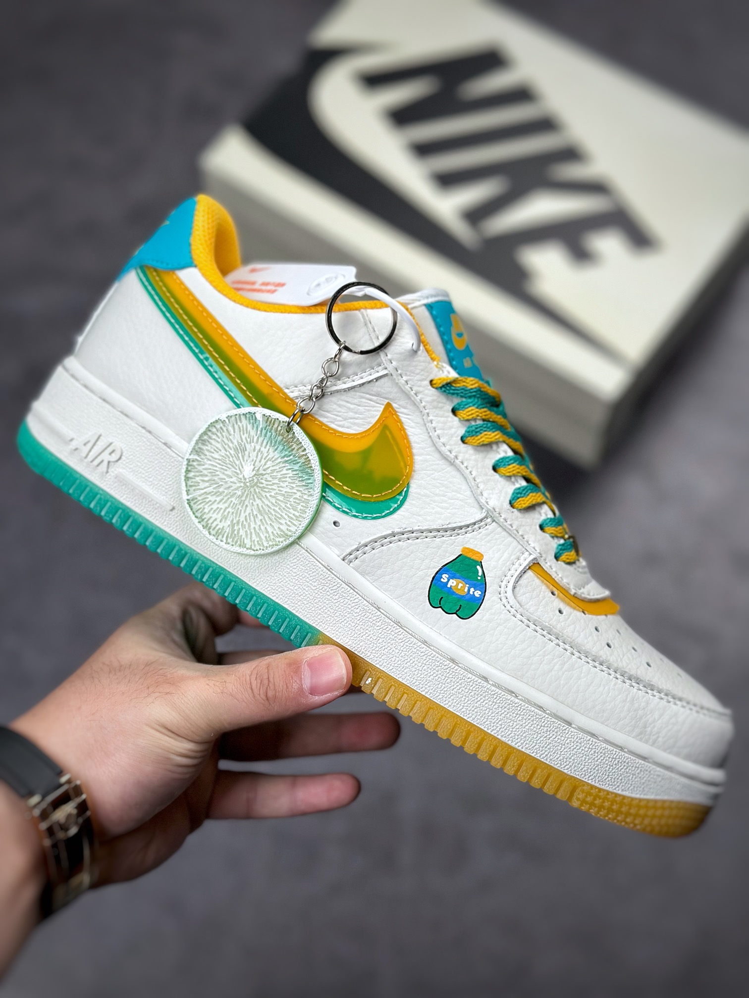 Nike Air Force 1 Low 07 Sprite Yellow Green Double Hook CW1574-803