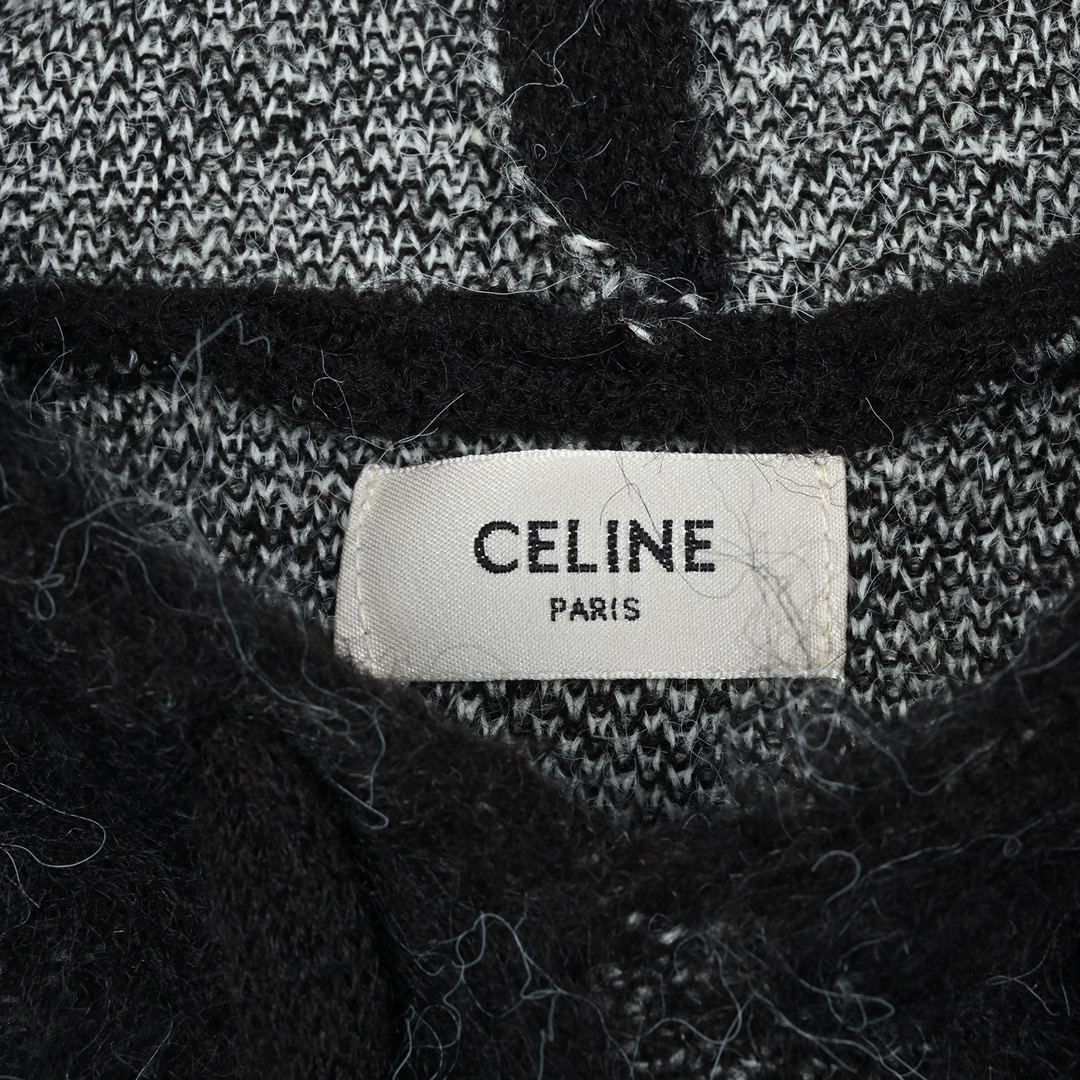 370 Celine CE 22FW 马海毛提花骏马帽衫