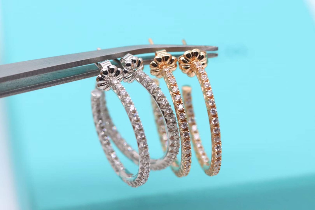 Tiffany & Co. 蒂芙尼 Tiffany&Co. Metro系列镶钻耳圈
