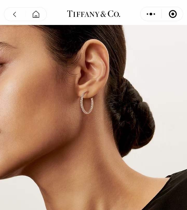 Tiffany & Co. 蒂芙尼 Tiffany&Co. Metro系列镶钻耳圈