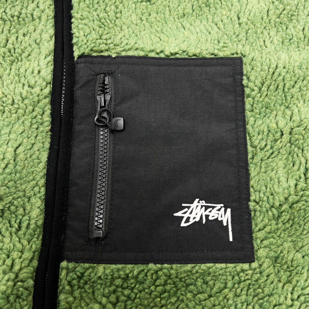 280 STUSSY/斯图西 22FW 黑8双面穿羊羔摇粒绒外套