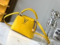 Louis Vuitton LV Capucines Bags Handbags Yellow Silver Hardware Sheepskin Mini N93429