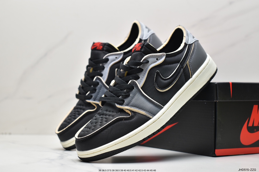 190 Air Jordan 1 Low 黑灰脚趾AJ1乔1低帮休闲板鞋 DV0982-006
