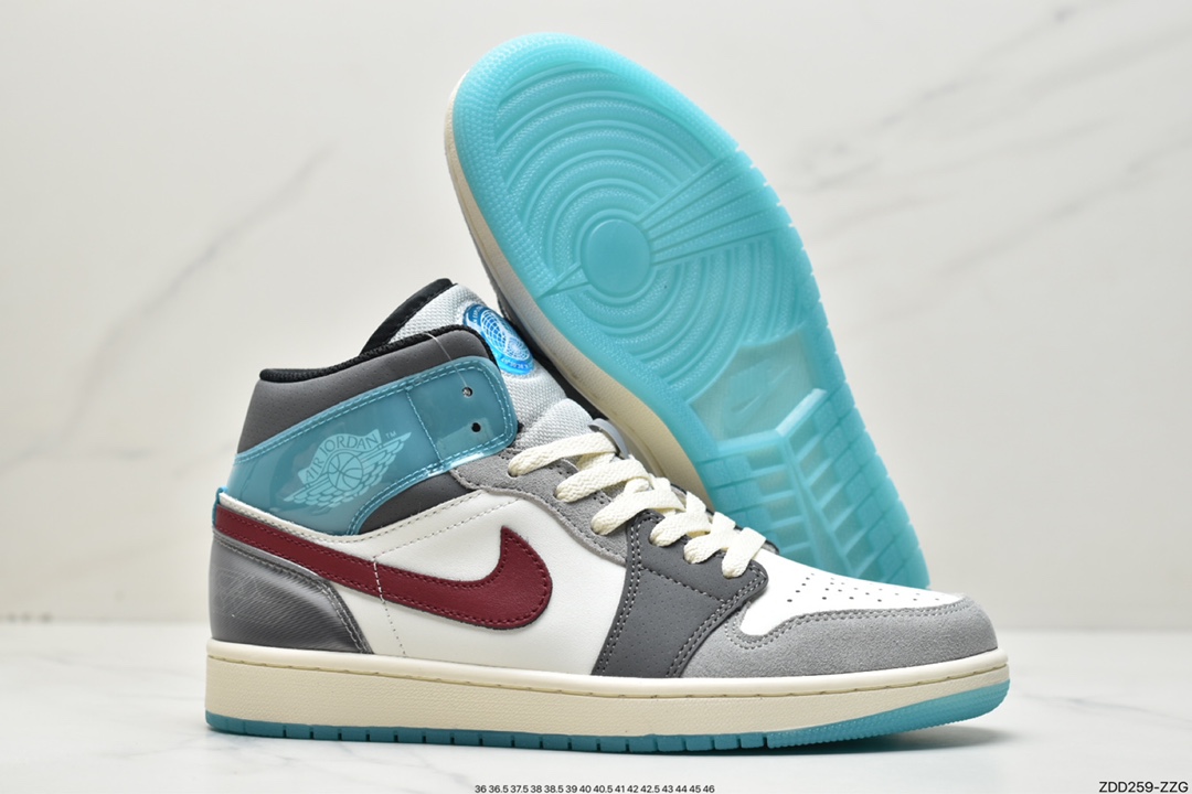 230 Air Jordan 1 MID白灰蓝脚趾天猫贸外客户订单FB1870-161