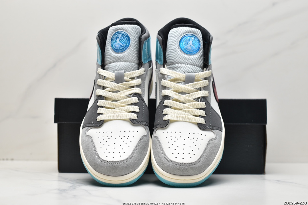 230 Air Jordan 1 MID白灰蓝脚趾天猫贸外客户订单FB1870-161