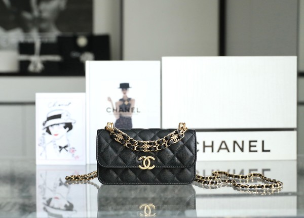 Chanel Mini Bags Black All Copper Cowhide Fall/Winter Collection Vintage Chains