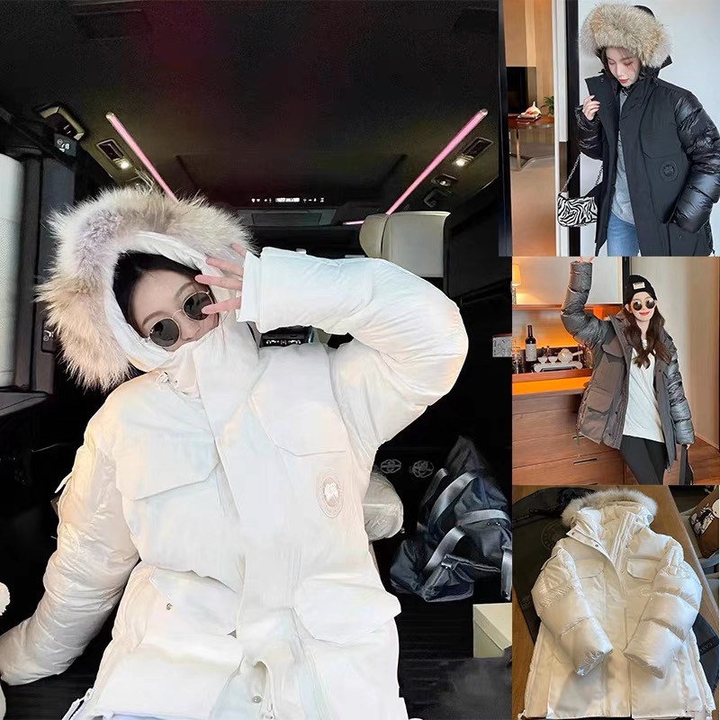 Guangzhou high-end Canada Goose Expedition parka, 2023 new style. Black and dark gray in sizes XS-XL. White in XS, S, M.-Big cat