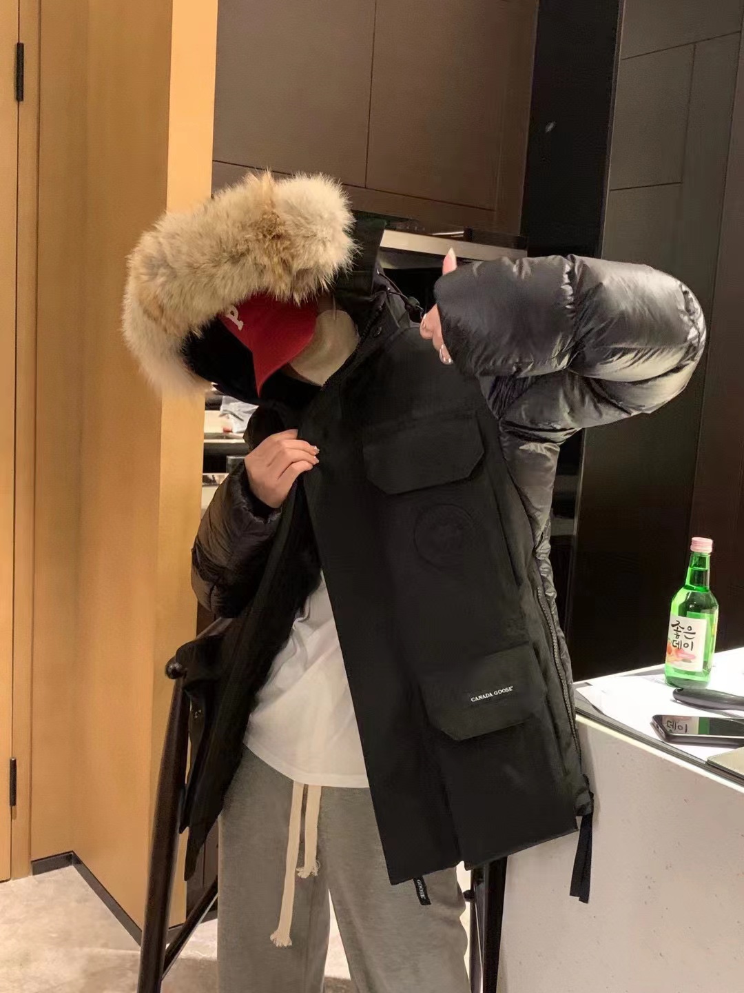 Guangzhou high-end Canada Goose Expedition parka, 2023 new style. Black and dark gray in sizes XS-XL. White in XS, S, M.-Big cat