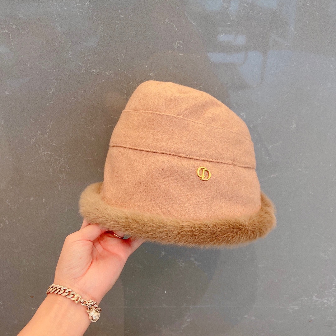 Dior Hats Bucket Hat Splicing Wool Fall/Winter Collection