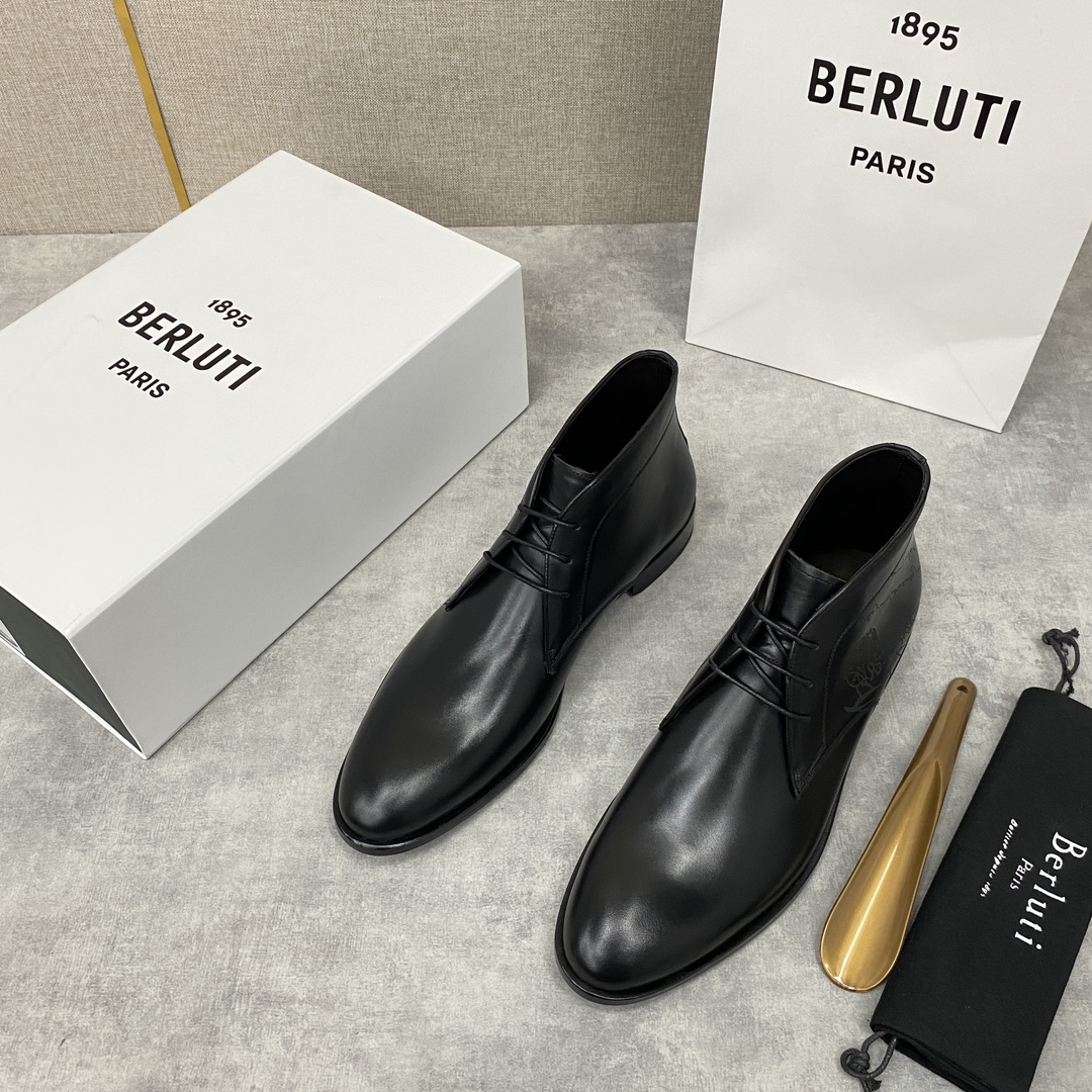 Berlut*布鲁提新品沙漠靴皮靴固