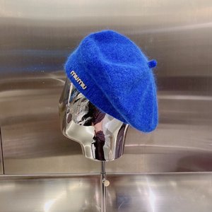 MiuMiu Hats Berets Black Blue White Knitting Rabbit Hair Wool Fall/Winter Collection