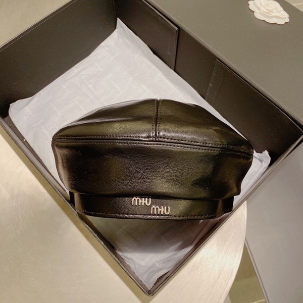 MiuMiu Hats Berets Luxury Shop Black Splicing Fall/Winter Collection