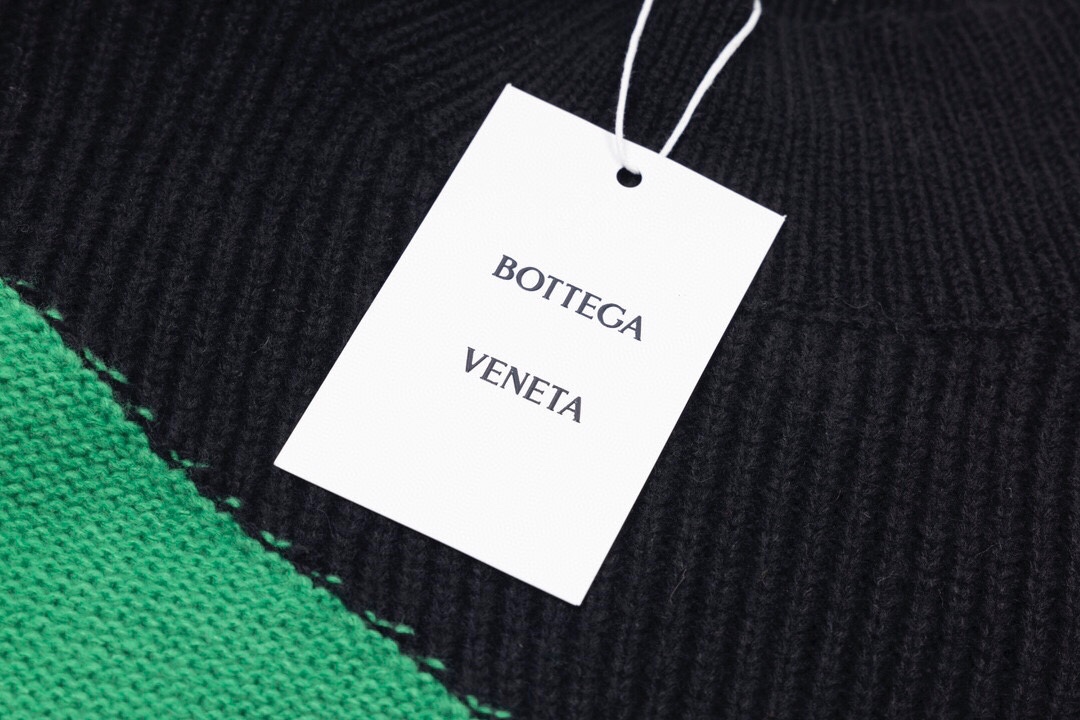 Bottega Veneta BV 22FW 绿色拼接编织毛衣