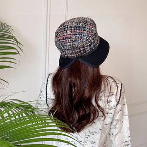 Chanel Hats Straw Hat Black Khaki Wool