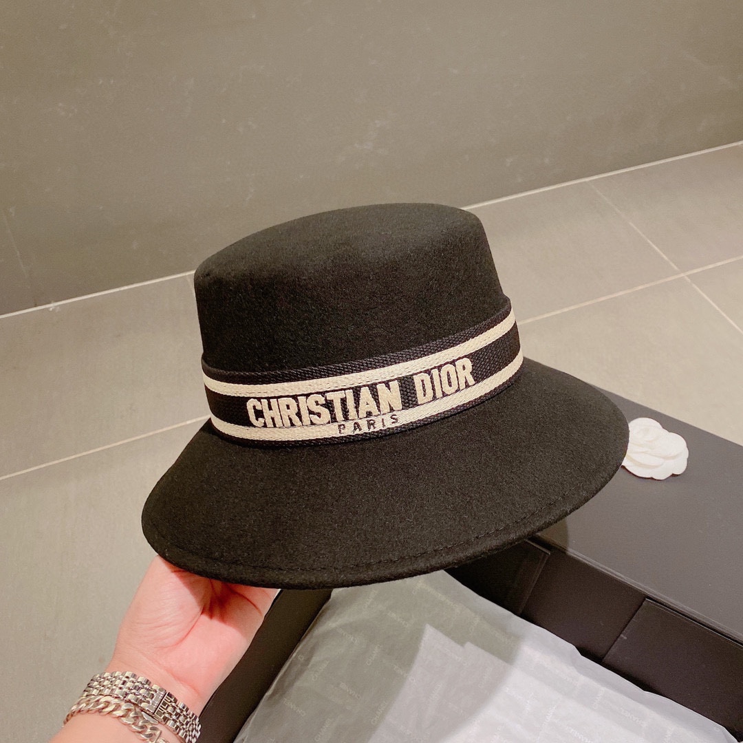 Outlet 1:1 Replica
 Dior Hats Straw Hat White Wool Fall/Winter Collection