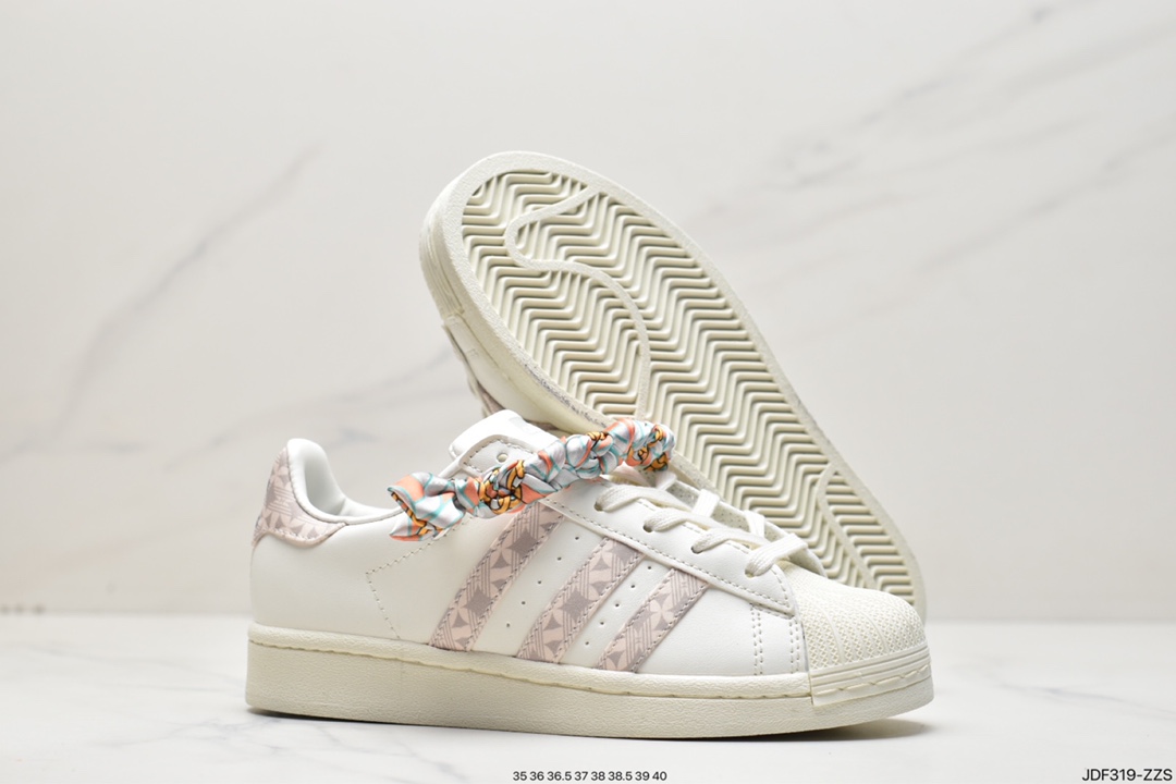 125 阿迪达斯Adidas三叶草 Originals Superstar”Sail/Green/Lace”贝壳头板鞋 HO3726