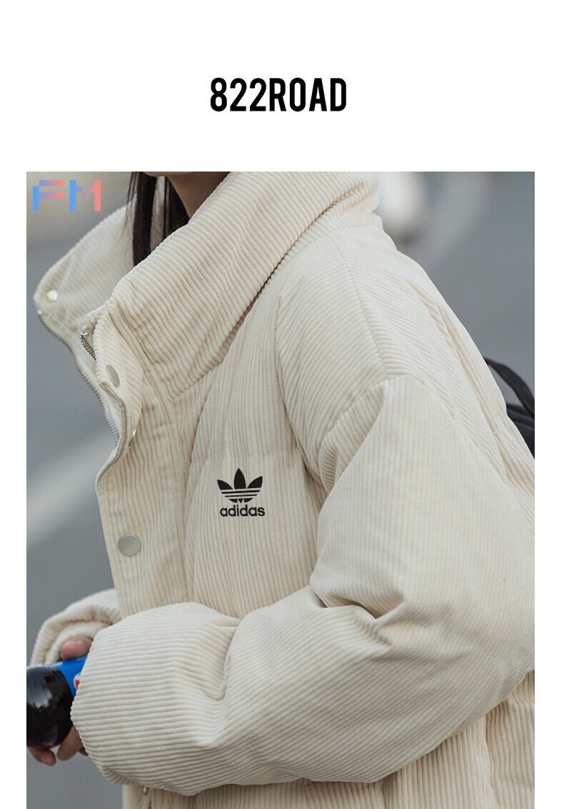 阿迪达斯 Adidas 冬款实拍款 高端灯芯绒保暖棉服外套