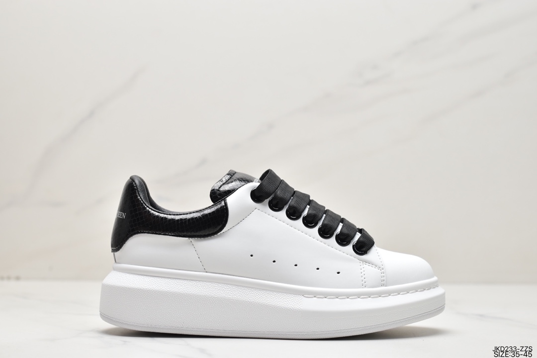 160 Alexander McQueen亚历山大·麦昆 Sole Leather Sneakers低帮时装厚底休闲运动小白鞋 553770 WHGP790 9063