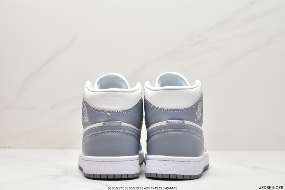 140 耐克Nike Wmns Air Jordan 1 Mid”Grey Sail”AJ1乔丹一代中帮经典复古文化休闲运动篮球鞋BQ6472-115