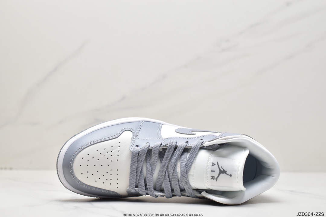 140 耐克Nike Wmns Air Jordan 1 Mid”Grey Sail”AJ1乔丹一代中帮经典复古文化休闲运动篮球鞋BQ6472-115