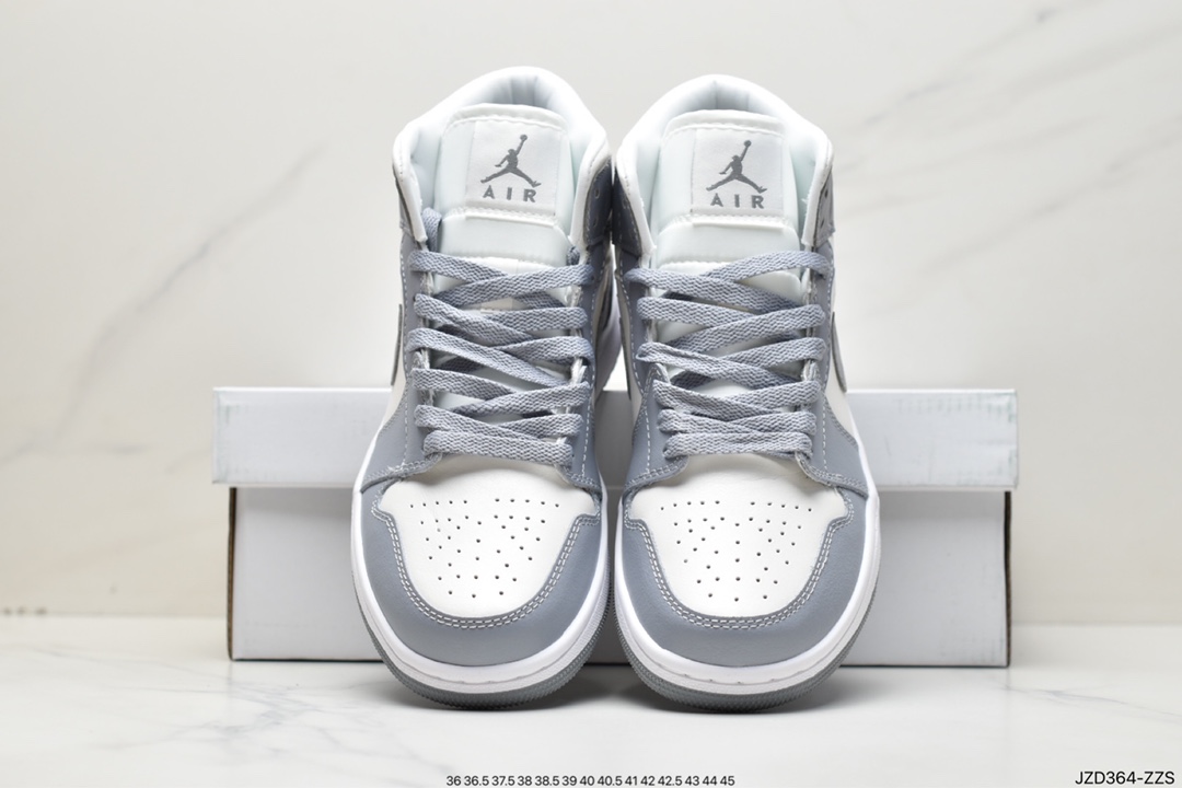 140 耐克Nike Wmns Air Jordan 1 Mid”Grey Sail”AJ1乔丹一代中帮经典复古文化休闲运动篮球鞋BQ6472-115
