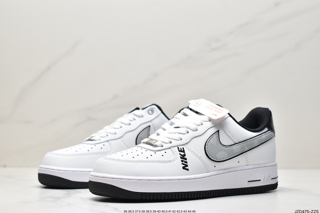 140 耐克NK Air Force 1 Low”White/Black/Sliver”空军一号低帮经典百搭休闲运动板鞋DC8873-101