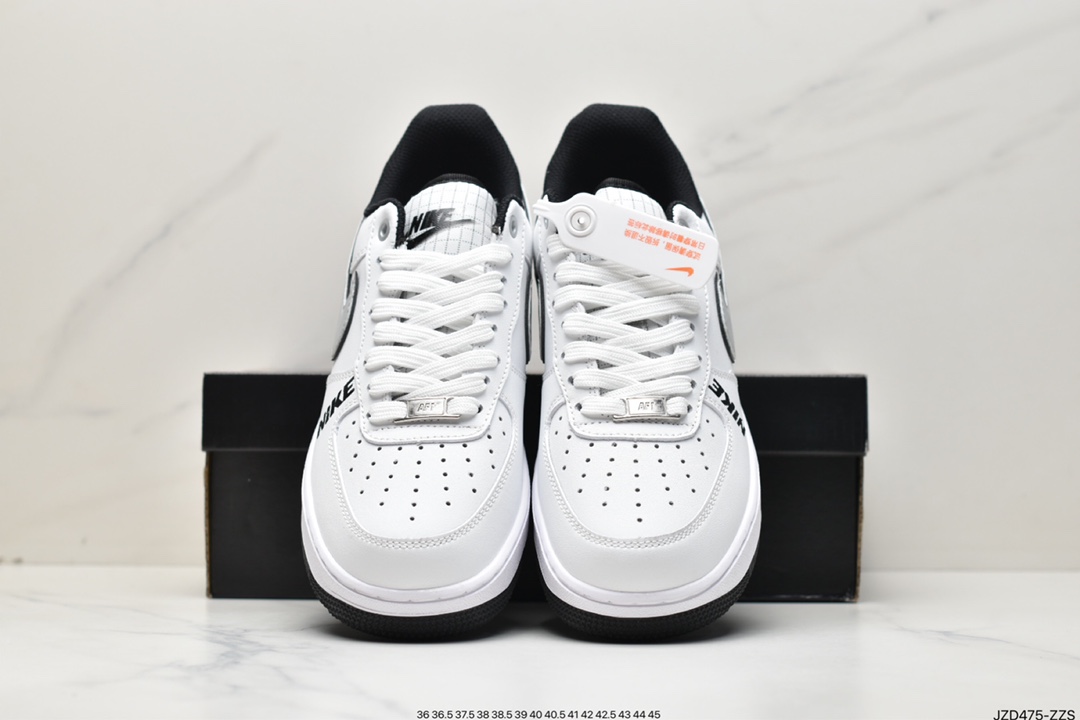 140 耐克NK Air Force 1 Low”White/Black/Sliver”空军一号低帮经典百搭休闲运动板鞋DC8873-101