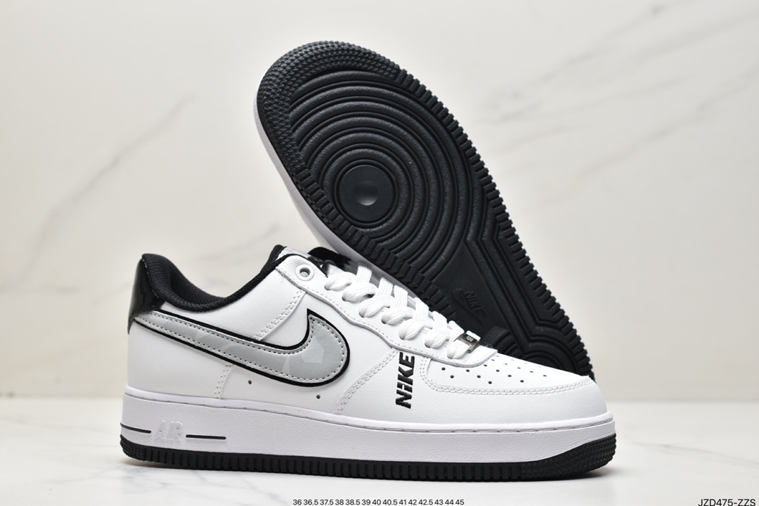 140 耐克NK Air Force 1 Low”White/Black/Sliver”空军一号低帮经典百搭休闲运动板鞋DC8873-101