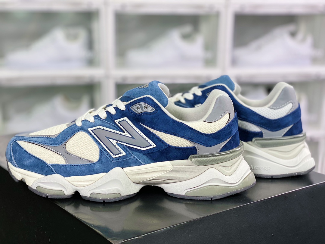 Concepts x NB 9060 ”Indigo” series retro all-match daddy style casual sports running shoes ”navy blue gray rice” U9060IND