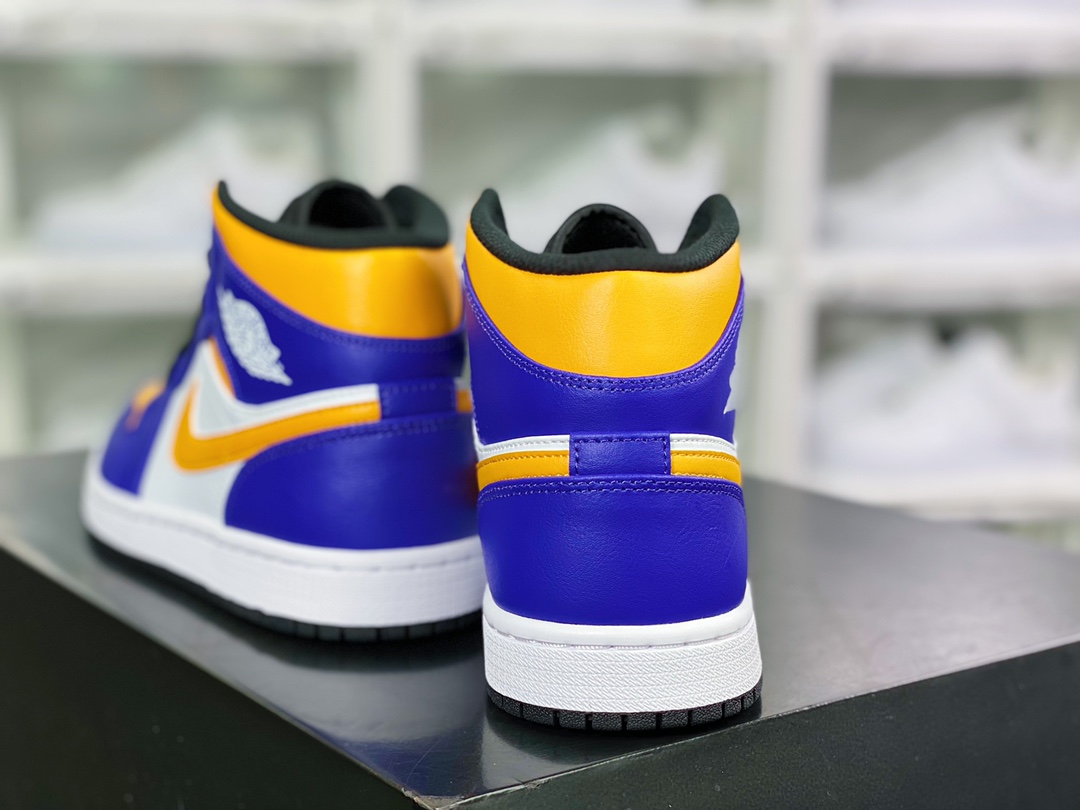 280 Air Jordan 1 Mid"Lakers"AJ1乔丹一代中帮经典复古文化休闲运动篮球鞋“紫黄白湖人”DQ8426-517