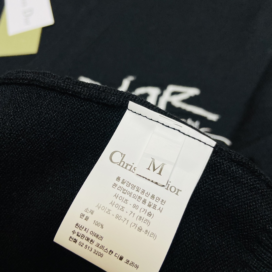 高版本 Dior x stussy迪奥限定联名款签名刺绣logo字母针织开衫