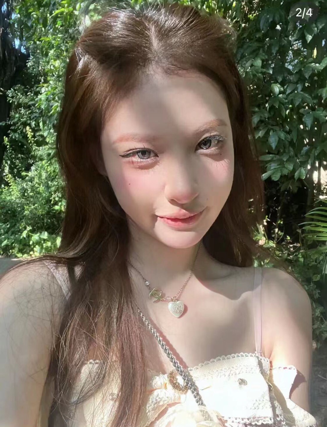 仙女颜值白桃心项链太百搭啦