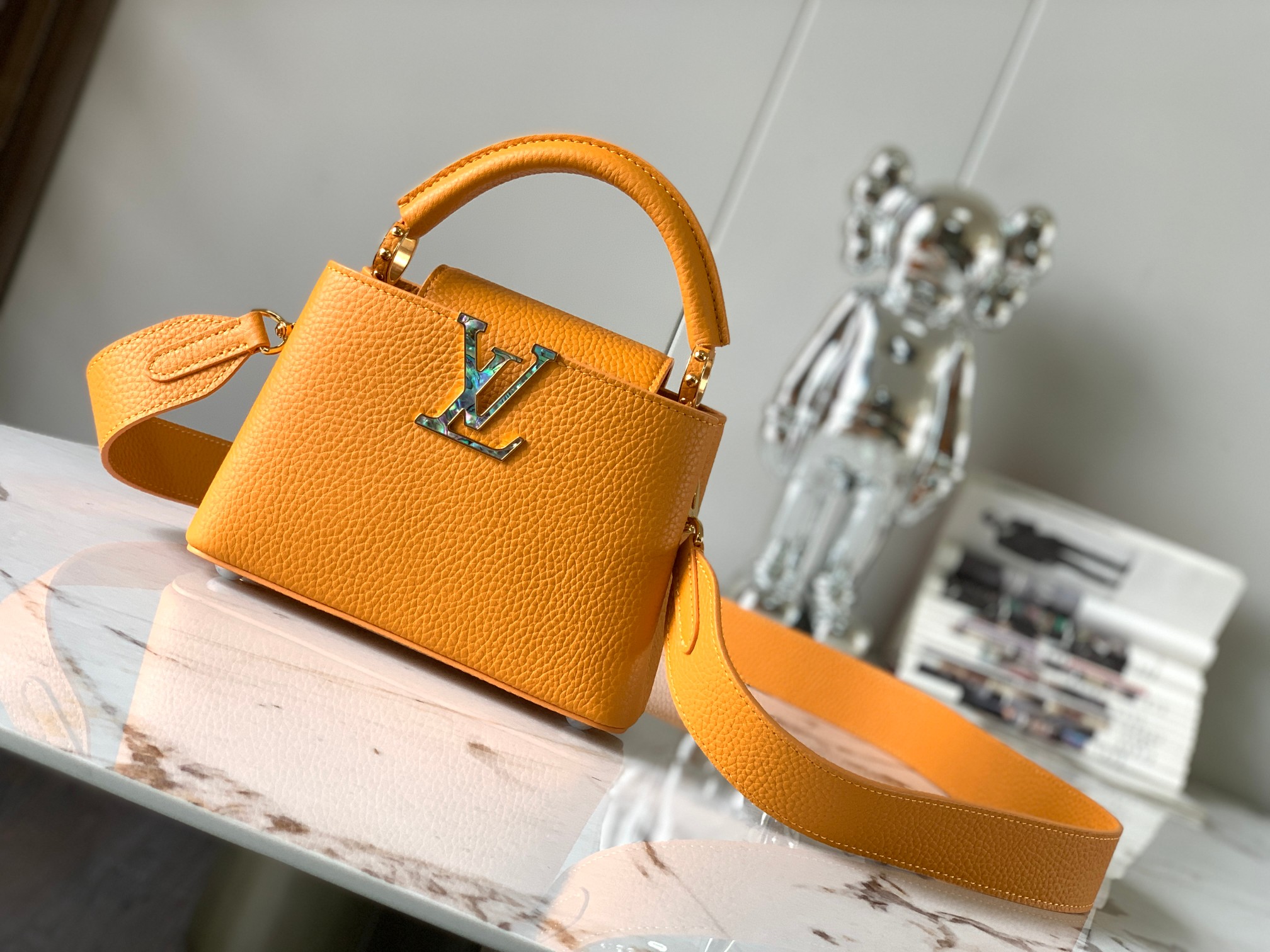 Louis Vuitton LV Capucines Bags Handbags Yellow Mini M58718