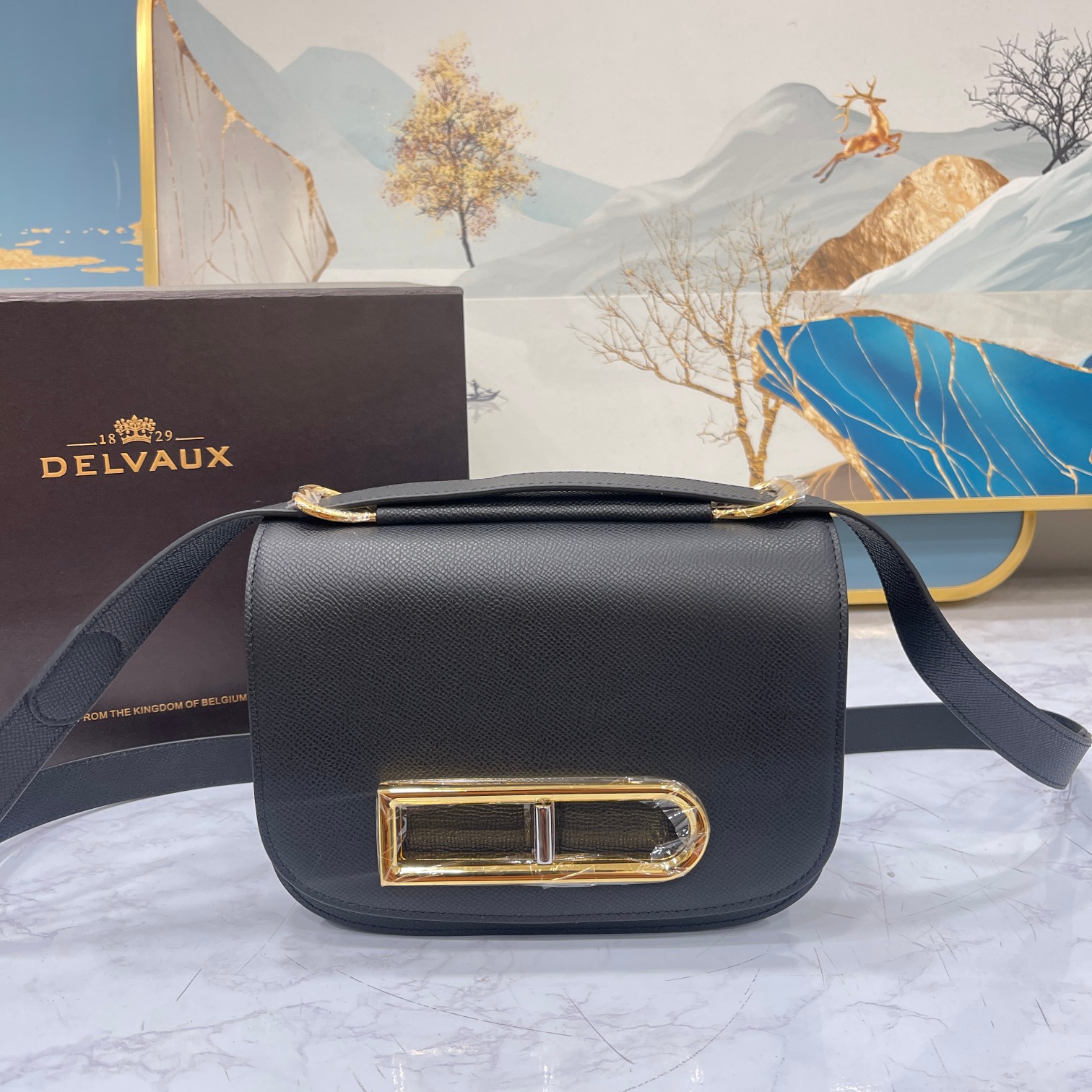 Delvaux Store
 Crossbody & Shoulder Bags Black Calfskin Cowhide