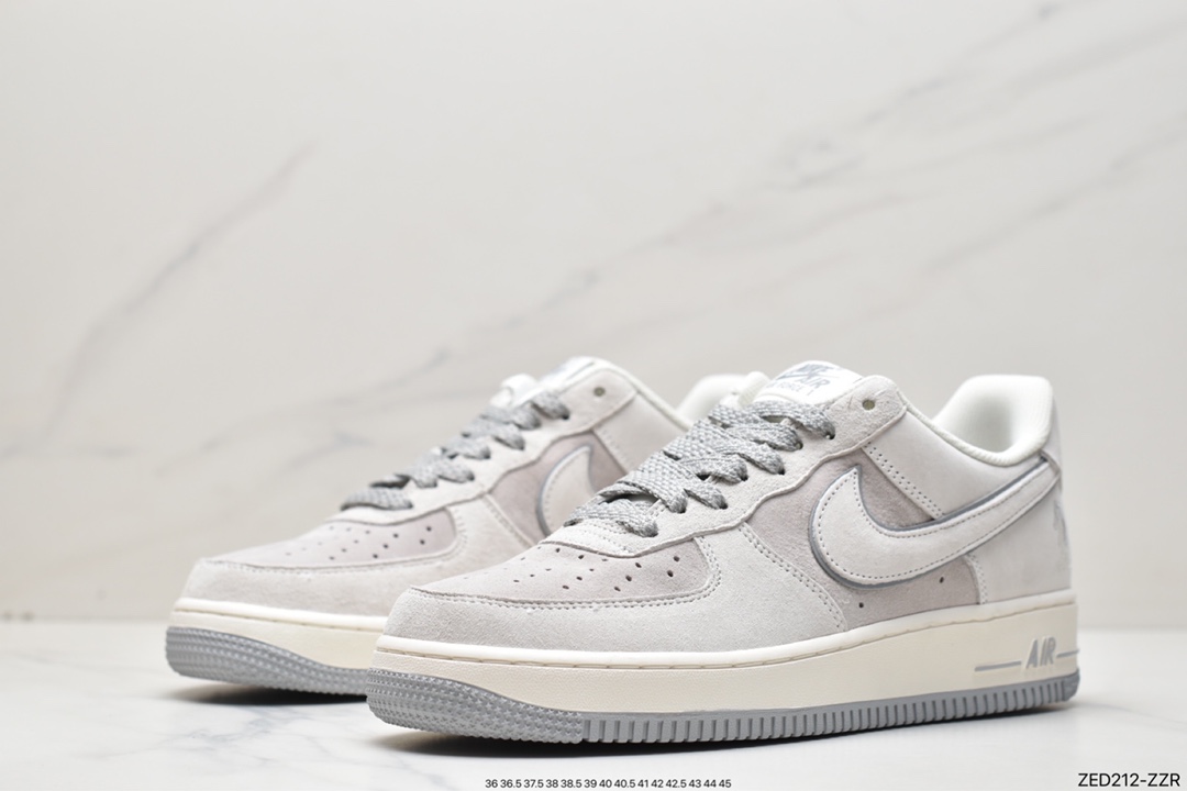 Nike Air Force 1 Low 07 Beige Gray Blue Suede DZ3696-005