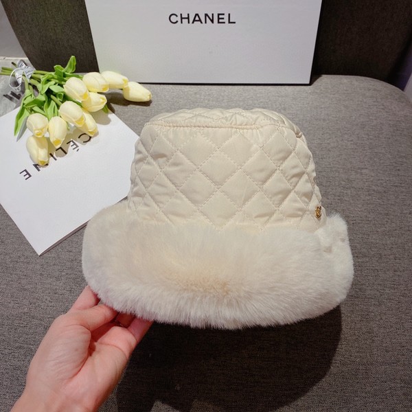 Chanel AAAA Hats Bucket Hat Black Khaki White Cotton Rabbit Hair Fall/Winter Collection