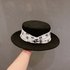Chanel Hats Straw Hat Black White Wool Fall/Winter Collection