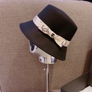 Chanel Hats Bucket Hat Black White Wool Fall/Winter Collection