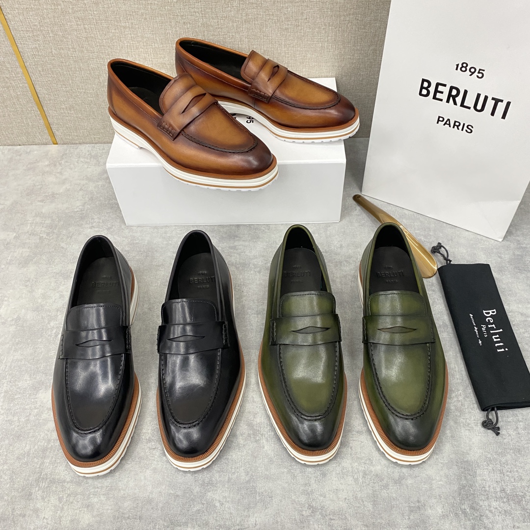 Berlut*布鲁提新品乐福鞋官方特