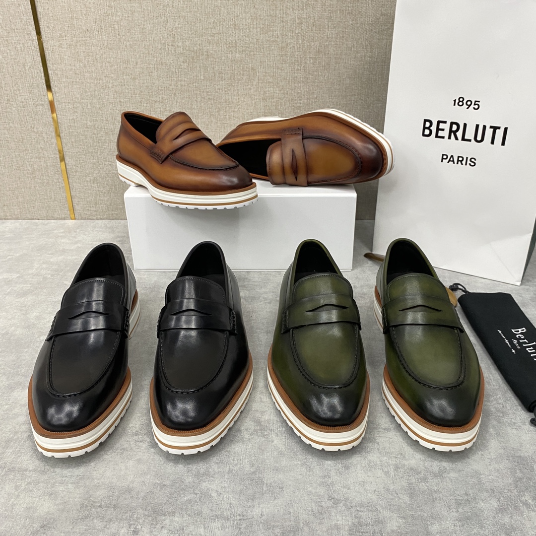 Berlut*布鲁提新品乐福鞋官方特