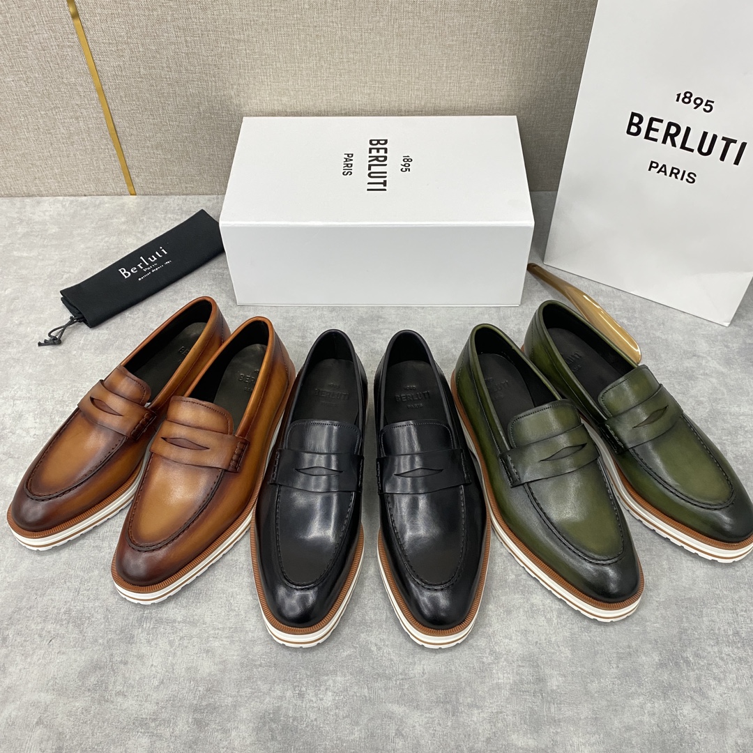 Berlut*布鲁提新品乐福鞋官方特