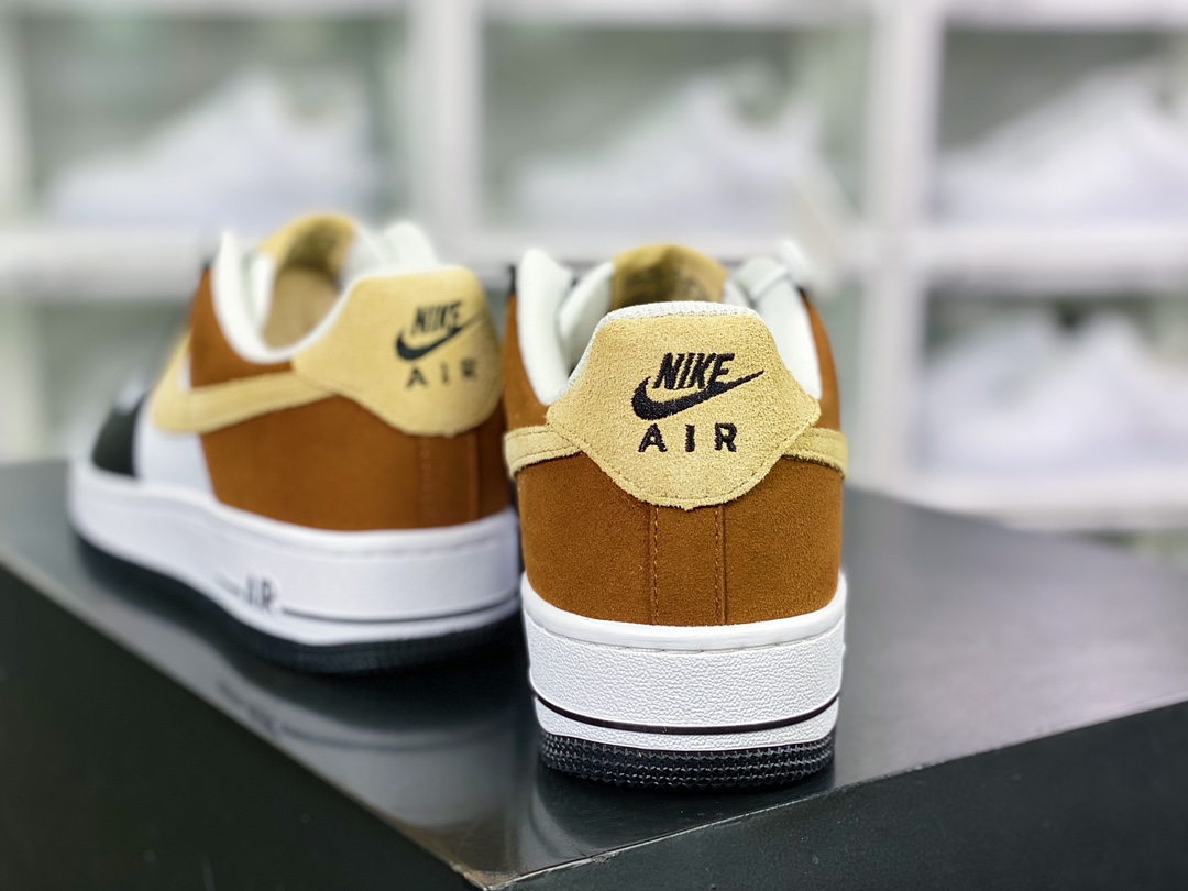 200  Air Force 1’07 Low"Black/White/Brown"空军一号经典低帮百搭休闲运动板鞋“黑白棕黄”FB3355-200