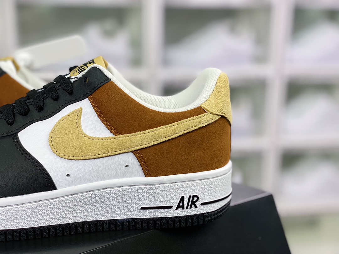 200  Air Force 1’07 Low"Black/White/Brown"空军一号经典低帮百搭休闲运动板鞋“黑白棕黄”FB3355-200