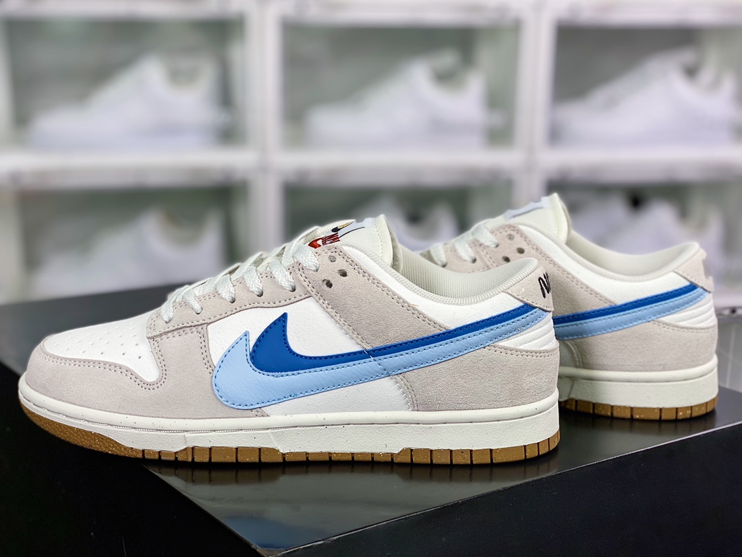 200 SB Dunk Low SE"85 Grey Blue"扣篮系列低帮休闲运动滑板板鞋“麂皮灰蓝双钩”DO9457-100