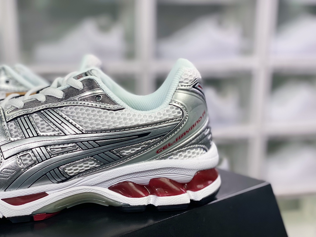 ASICS GEL - KAYANO 14 Series Lightweight Cushioning Casual Sports Running Shoes ”Silver White Black Wine Red” 1201A019-104