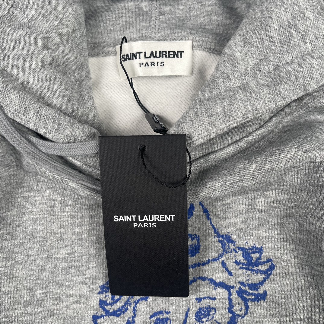 260 SAINT LAURENT/圣罗兰 22FW 卡通小丑字母刺绣印花连帽卫衣