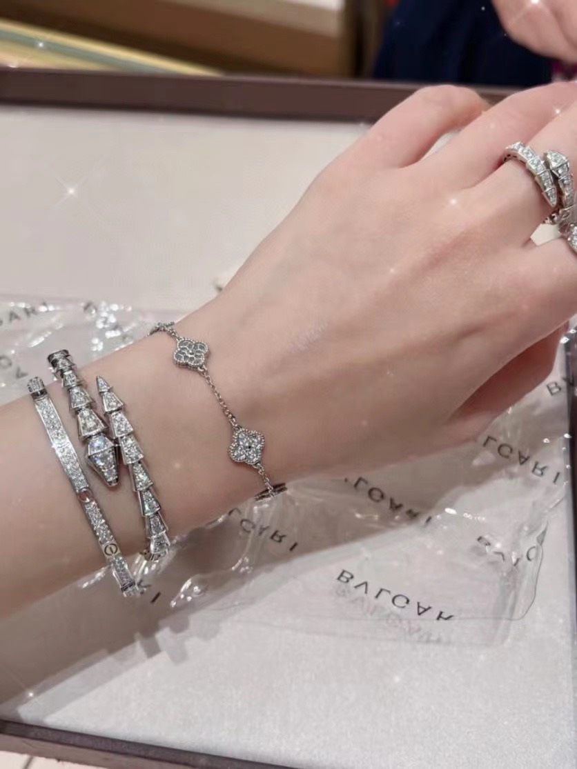 💰130 白金色 ]
原版几十万的专柜感受 

几十万你舍不得买
我们用来搭配衣服几十块
如果你再舍不得那就说不过去了
白富美标配必入款宝格丽蛇骨手镯
今天一定要拿下