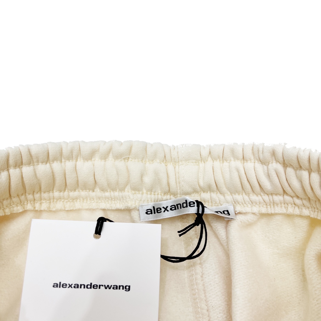 260 Alexander Wang/大王 22FW内抓绒基础小字母印花休闲长裤